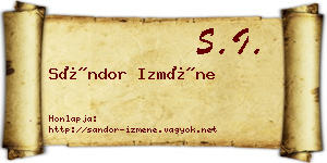 Sándor Izméne névjegykártya